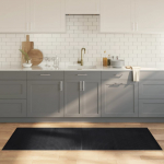 Vaip, ristk&uuml;likukujuline, must, 80 x 200 cm, bambus