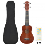 Sopran ukulele komplekt kotiga lastele naturaalne 23"