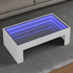 Kohvilaud led-tuledega, valge, 90x50x30 cm