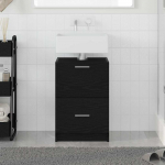 Vannitoa kapp sahtliga must tamm 40 x 37 x 59 cm tehispuit