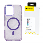 Wozinsky Glitter Case with Mag Safe for Samsung Galaxy S25 - Purple with Glitter
