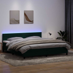Kontinentaalvoodi madrats ja led tumeroheline 180x220 cm samet