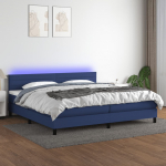 Kontinentaalvoodi madrats ja led, sinine, 200x200 cm, kangas