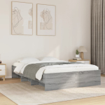 Voodiraam, hall sonoma tamm, 135 x 190 cm, tehispuit