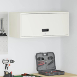 Garage'i seina kapp valge 80 x 33 x 35 cm pulberkattega teras
