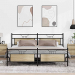 Metallist voodiraam ilma madratsita sonoma tamm 193x201 cm