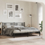 Metallist voodiraam peatsiga, must, 183x213 cm