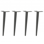 Kohvilaua jalad, koonilised, 4 tk, antratsiithall, 42&ndash;43 cm, teras