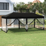 Kokkupandav peotelk seintega, must, 3 x 6 m