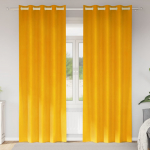 Pimendavad kardinad 2 pcs kollane sinep 140 x 260 cm samet