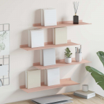 Seinariiul riiuliga ladustamisega 4 pcs roosa 60 x 18 x 2,5 cm