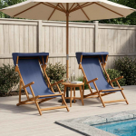 Deck chair 2 pcs 3 positsioon tugev eukal&uuml;pti puit sinine