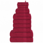12-osaline r&auml;tikute komplekt, veinipunane, 360 gsm 100% puuvill