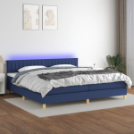 Kontinentaalvoodi madrats ja led, sinine, 200x200 cm, kangas