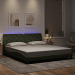 Voodiraam led-iga ilma madratsita, helehall, 180x200 cm, samet