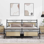 Metallist voodiraam ilma madratsita sonoma tamm 200x200 cm