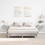 Voodiraam ilma madratsita, betoonhall, 140 x 200 cm, tehispuit