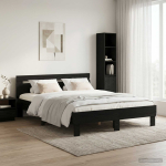 Voodi raam must tamm 140 x 190 cm tehispuit