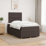 Led kastivoodiga madrats peaga tume pruun 120 x 200 cm kangas