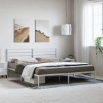 Metallist voodiraam peatsiga, valge, 183x213 cm