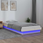 Led-voodiraam, valge, 75 x 190 cm, m&auml;nnipuit
