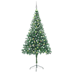 Valgustatud kunstkuusk kuulidega 210 cm, 910 oksa