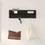 Seinale kinnitatav riidepuu must tamm 60 x 10.5 x 18 cm