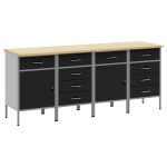 T&ouml;&ouml;kapp sahtliga lukuga 4 pcs must ja hall 200 x 55 x 85 cm