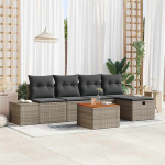 Aia diivanikomplekt padjaga ladustamisega 6 pcs hall pol&uuml;rotang