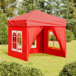 Kokkupandav peotelk seintega, punane, 2 x 2 m