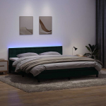 Kontinentaalvoodi madrats ja led tumeroheline 180x220 cm samet