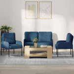 Diivanikomplektid padjaga 3 pcs sinine 115 x 56 x 80 cm vineer