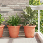 &Uuml;mmargune lillepott 6 pcs kohviroosa &oslash; 26 x 21.5 cm plastmass