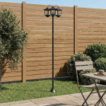 3-pealine lamp post must 16 x 16 x 187 cm alumiinium ja abs