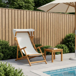Deck chair 3 positsioon tugev eukal&uuml;pti puit kreemjas