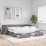 Diivanvoodi v&auml;ljat&otilde;mmatava osaga, tumehall, 90x200 cm, kangas