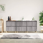 Puhvetkapid 3 tk, hall sonoma tamm, 60 x 35 x 70 cm, tehispuit