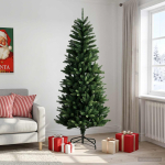 Artificial hinged christmas tree 210 cm pe ja pvc roheline