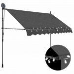 K&auml;sitsi sisset&otilde;mmatav varikatus, led-tulega, 300 cm, antratsiit