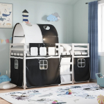 Narivoodi kardinatega, valge/must, 90x200 cm, m&auml;nnipuit