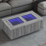 Kohvilaud led-tuledega, hall sonoma tamm, 116x69x40 cm