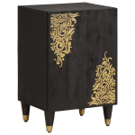 Vannitoa kapp uksega must 38 x 33 x 58 cm tugev mango puu