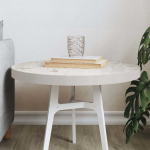 Lauaplaat, &uuml;mmargune, valge, &oslash;50 x 3 cm, m&auml;nnipuit