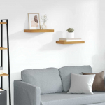 Seinariiul ladustamisega 2 pcs pruun 40 x 23,5 x 4 cm tehispuit