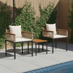 V&auml;lis m&ouml;&ouml;bli komplekt padjaga 3 pcs bež ja koorevalge pe rattan