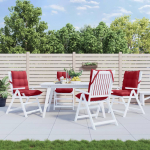 Madala seljatoega toolipadjad 4 tk, veinipunane, oxford kangas