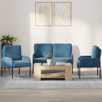 Diivanikomplektid padjaga 3 pcs sinine 115 x 56 x 80 cm vineer