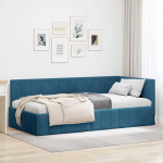 Nurgavoodi raam peaga sinine 90 cm x 190 cm samet
