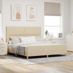 Voodi raam peaga cream 180 x 200 cm kangas