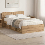 Voodiraam ladustamisega artisan tamm 120 x 190 cm tehispuit